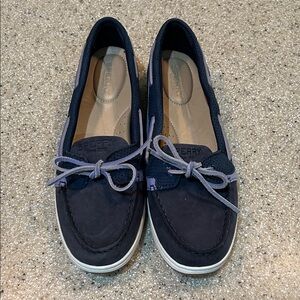 LIKE NEW Sperry Women's Angelfish Dark Blue Leather Loafers - Size 9M